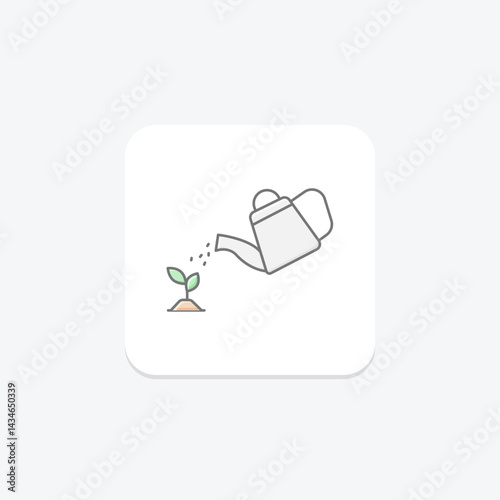Watering Plants, vector, pixel perfect, illustrator file