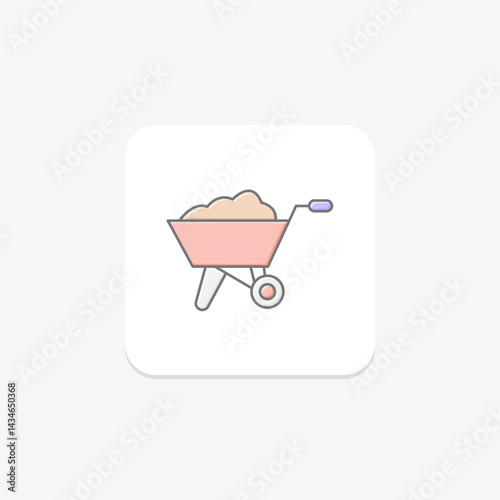 Wheelbarrow With Soil, vector, pixel perfect, illustrator file