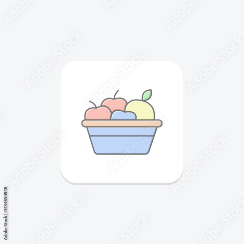 Fruit Picking Basket, vector, pixel perfect, illustrator file