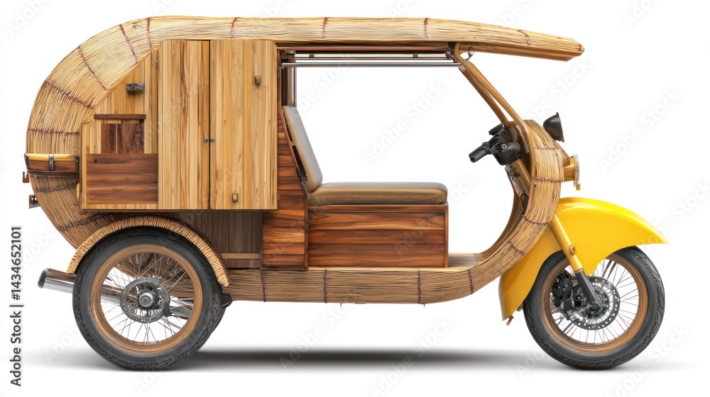 Fototapeta premium Wooden Yellow Asian Tuk Tuk