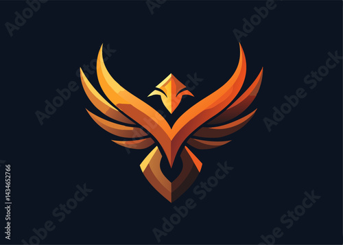 Phoenix Logo: A stylized, majestic phoenix, rendered in gleaming gold and orange hues against a dark backdrop, symbolizing rebirth and resilience.