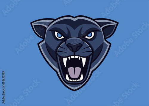 Unleashing the Roar: A captivating illustration of a fierce panther, exuding strength and determination, its teeth bared in a display of primal power.
