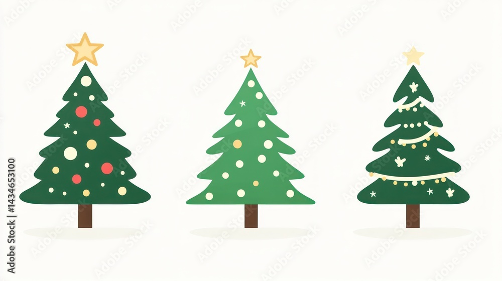 Fototapeta premium Christmas Trees Illustration