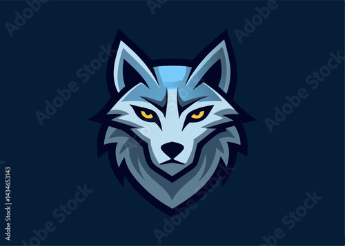 Noble Lone Wolf: A stoic wolf, a symbol of wilderness, portrayed with a captivating gaze against a cool, dark background. The wolf, a timeless figure of resilience and solitary strength.