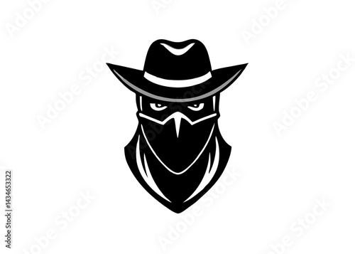 Mystery Cowboy: An emblem of the Wild West, a cowboy in a wide-brimmed hat conceals their features behind a bandanna. A symbol of intrigue and rugged individualism.