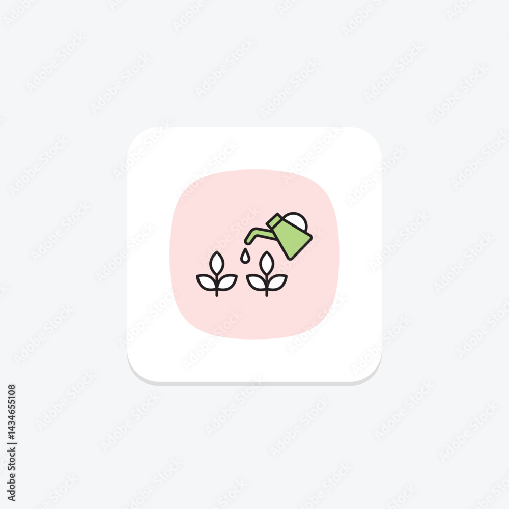 Fototapeta premium Freshly Watered Plants, vector, pixel perfect, illustrator file