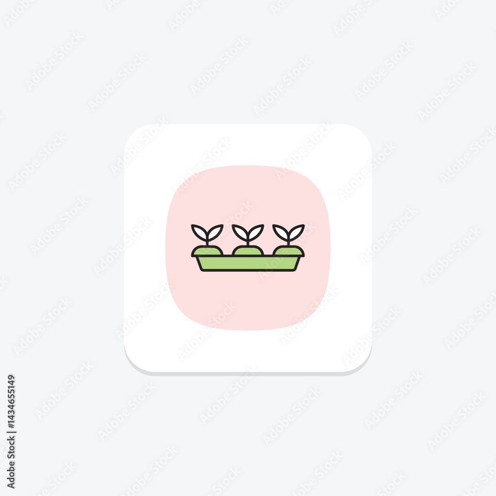 Obraz premium Seedling Tray, vector, pixel perfect, illustrator file