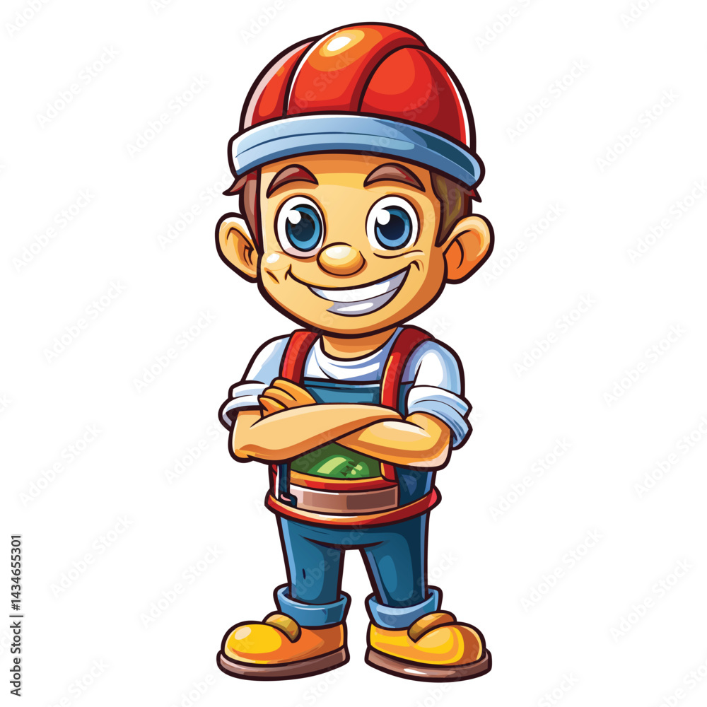 Fototapeta premium Cartoon Construction Worker (2)