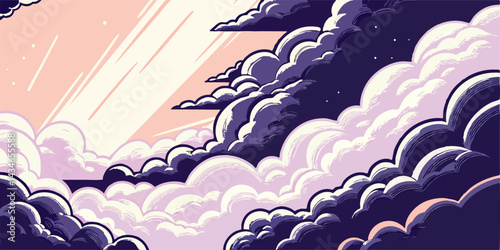 Sunset Cloudscape Illustration