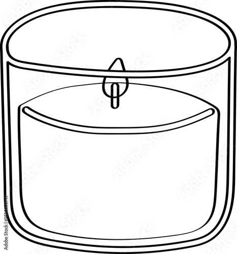 Lined Glass of Candle Aromatic Hand Drawn