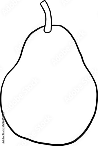 Lined Pear Organic Fruit Illustration