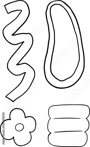 Lined Abstract Seamless Leaves Foliage Hand Drawn