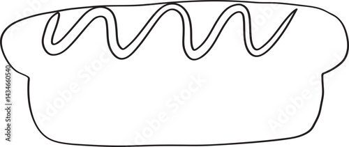 Rustic organic bakery bread loaf baking element vector illustration.