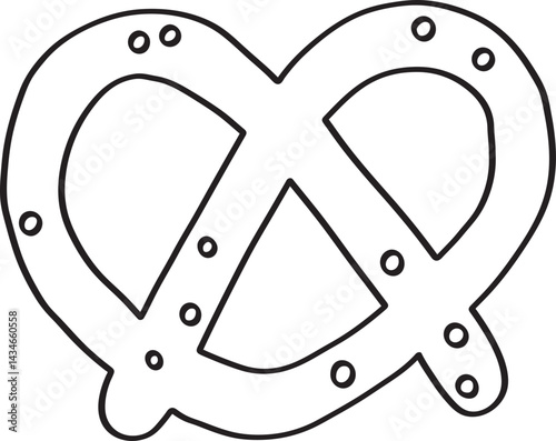 Pretzel bread and pastry. Baking and cafe element cookies. Bakery vector illustration.