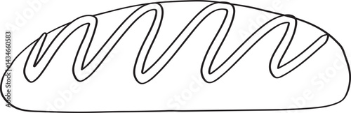 Brown chocolate bread and pastry. Baking and cafe element cookies. Bakery vector illustration.