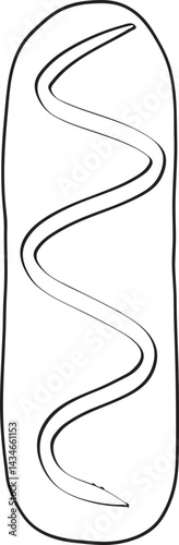 Lined Bread Bakery element Hand Drawn