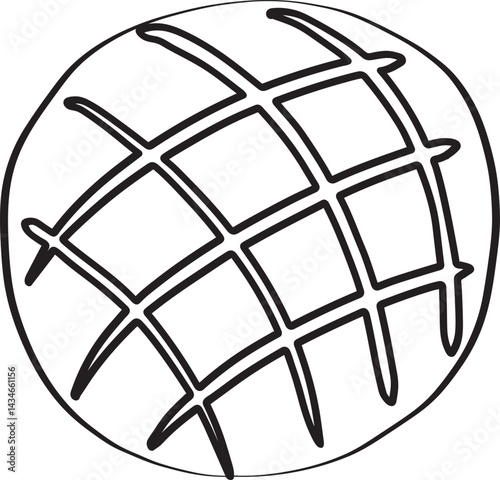 Lined Bun Bread Bakery element Hand Drawn