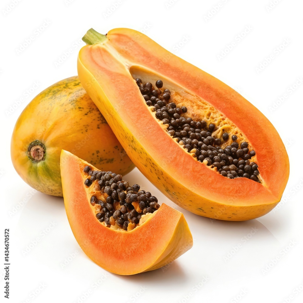 papaya isolated on white papaya isolated on white
