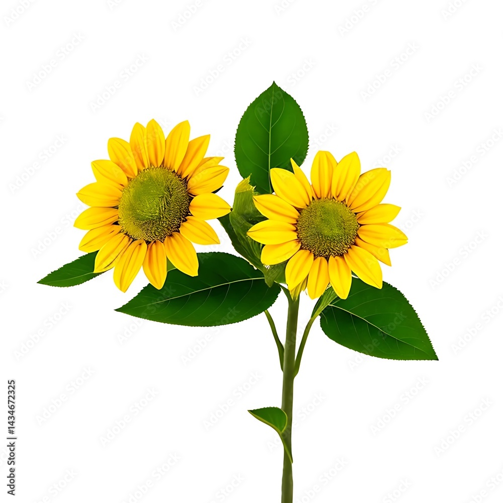 Obraz premium Sunflower Cutout on White