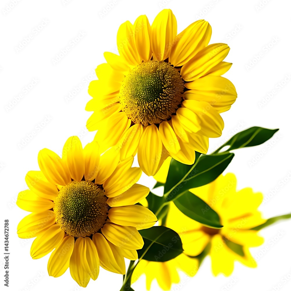 Obraz premium Bright Yellow Sunflower in Detail