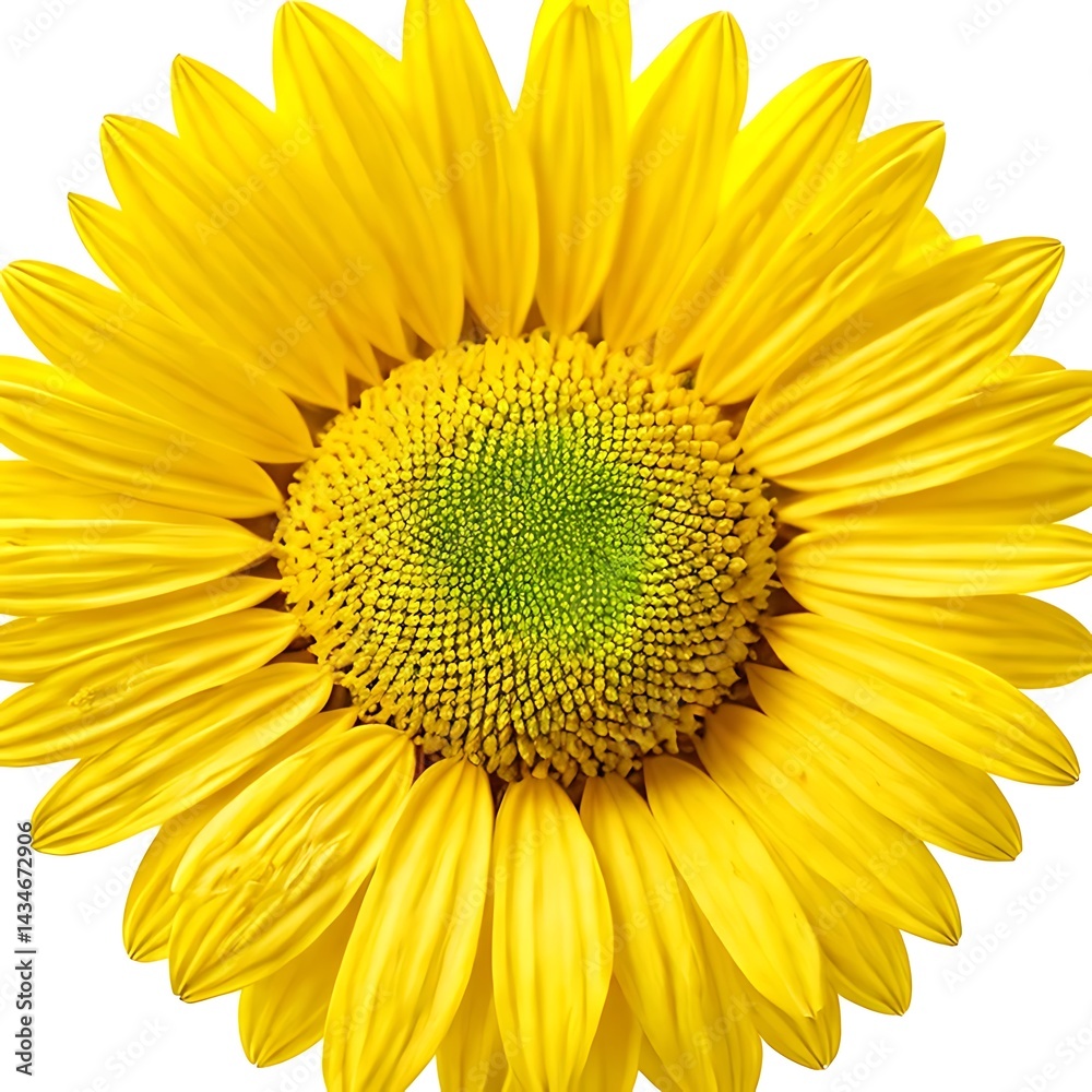 Obraz premium Single Sunflower with White Backdrop