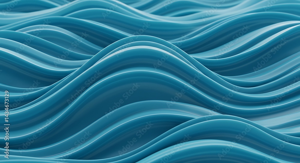 Fototapeta premium Subtle turquoise wave patterns create an immersive sea surface backdrop