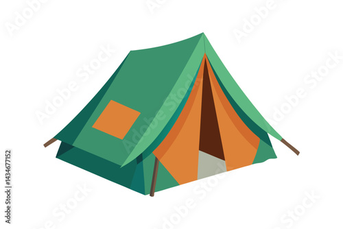 3d camping tent vector illustration isolated on white background 