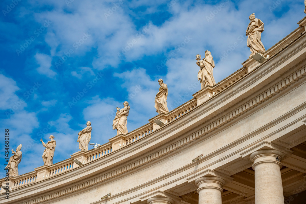 Obraz premium The Papal Basilica of Saint Peter in the Vatican, or simply Saint Peter's Basilica, is a church of the Italian High Renaissance located in Vatican City, an independent microstate enclaved within the c