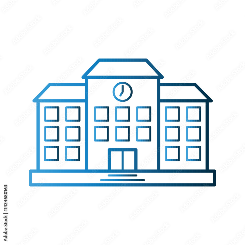School Building icon design template School Building icon design template