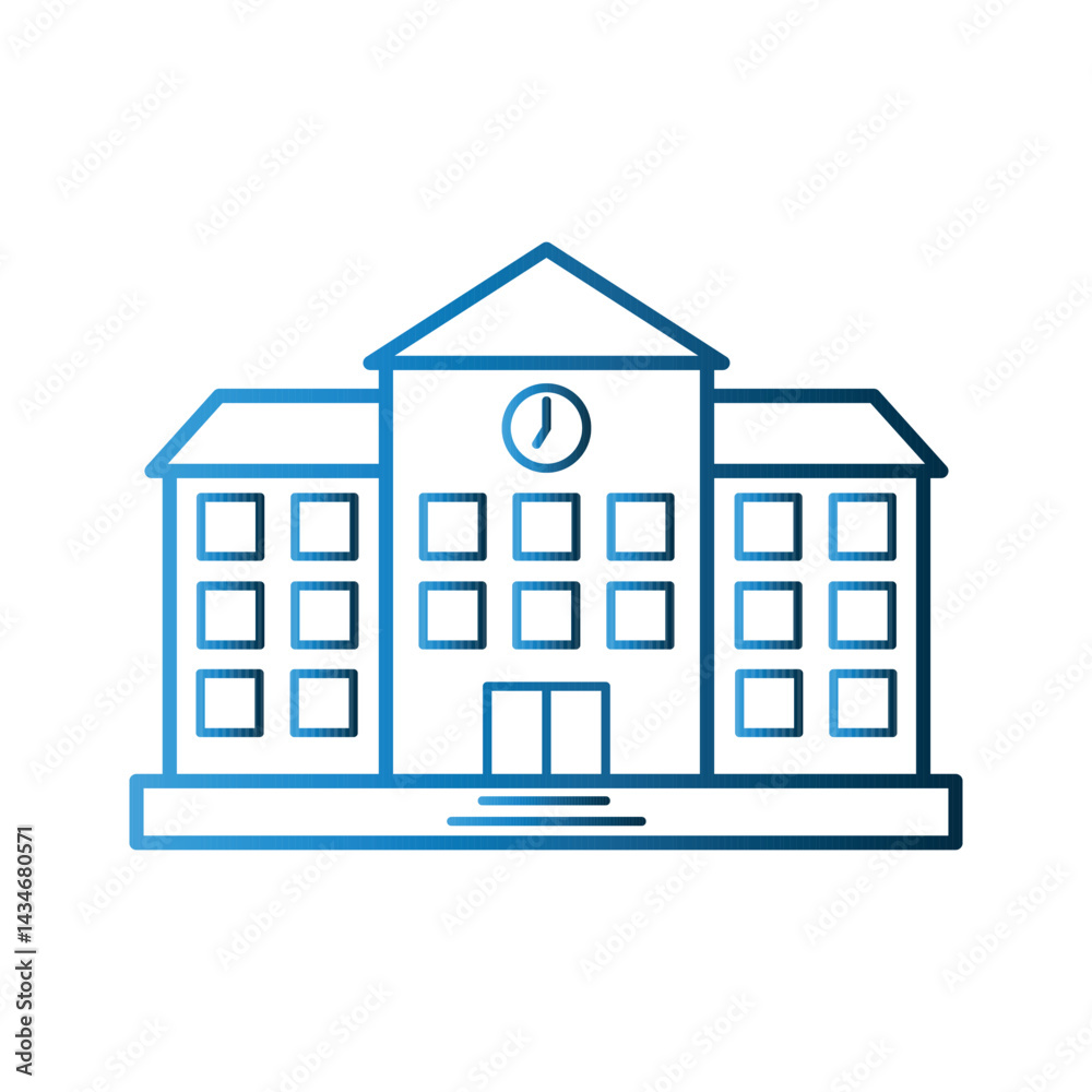 School Building icon design template School Building icon design template