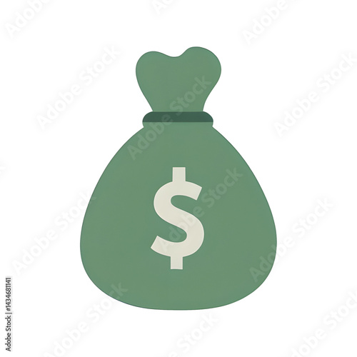 Green money bag icon – finance and savings symbol