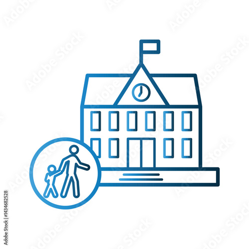 School Building icon design template