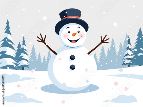  lack-white pop art, snowman