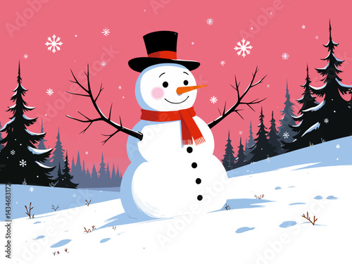 lack-white pop art, snowman