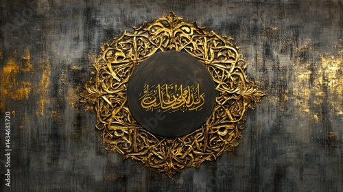 Golden Arabic calligraphy wall art