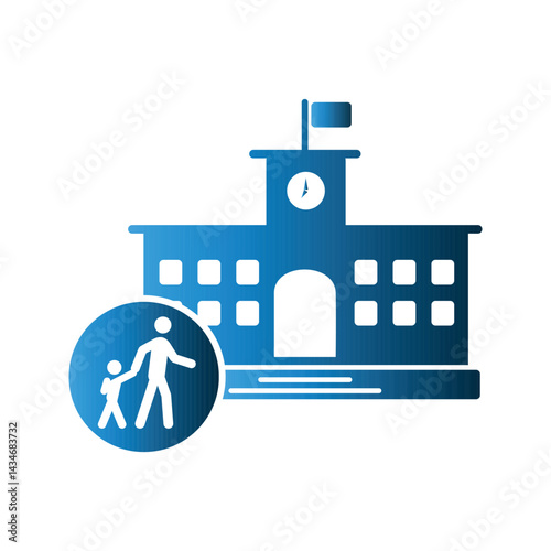 School Building icon design template