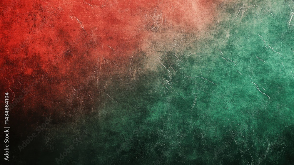 Fototapeta premium Red-green textured background, abstract art, design