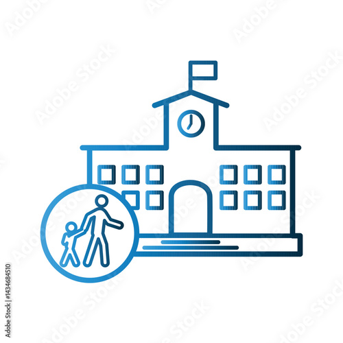 School Building icon design template