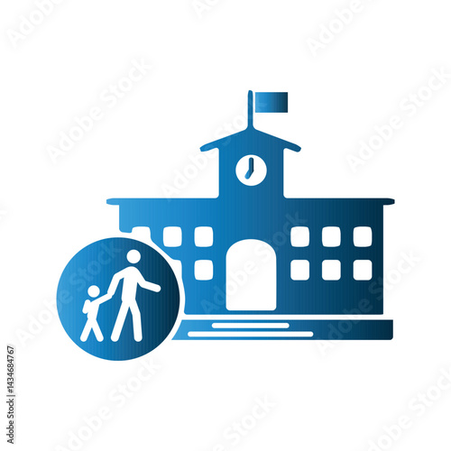 School Building icon design template