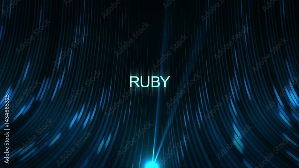 Cinematic Data Cable Text Technology Concept - Ruby