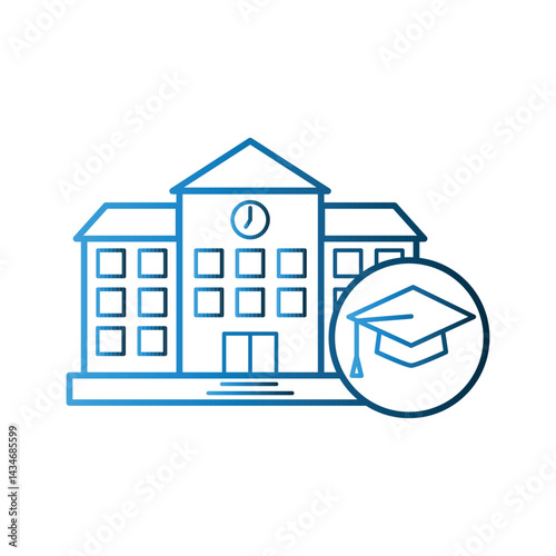 School Building icon design template