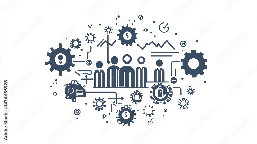 Fototapeta premium Teamwork Business Diagram