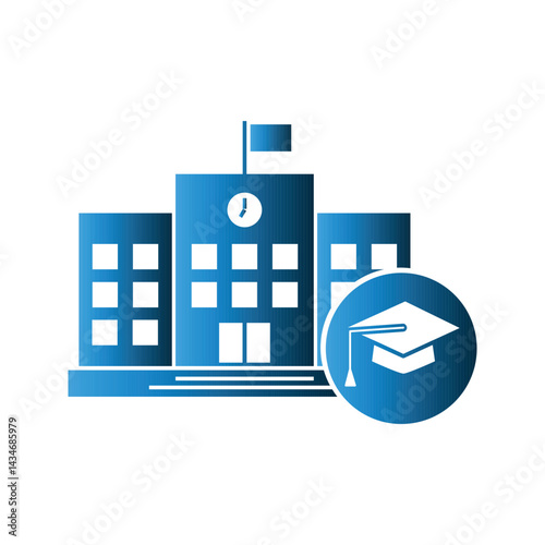 School Building icon design template