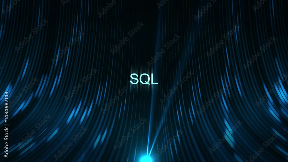 Cinematic Data Cable Text Technology Concept - SQL