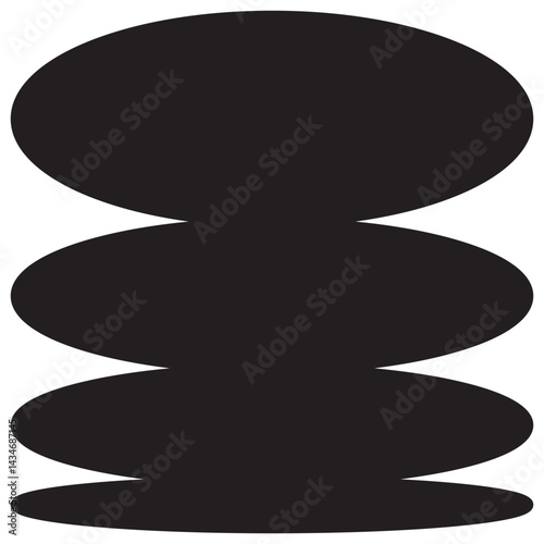 Stacked Ellipse Geometric Brutalist Shape