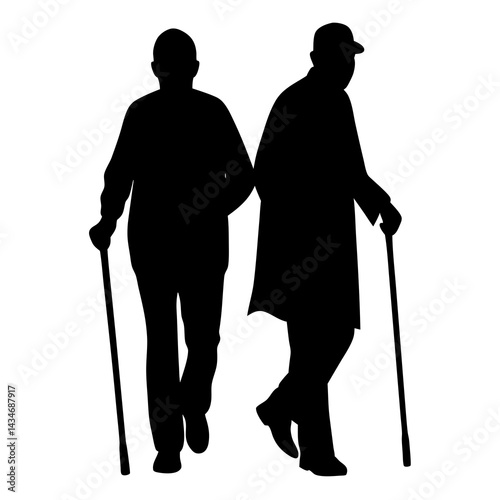 create a vector illustration of two elderly individuals talking