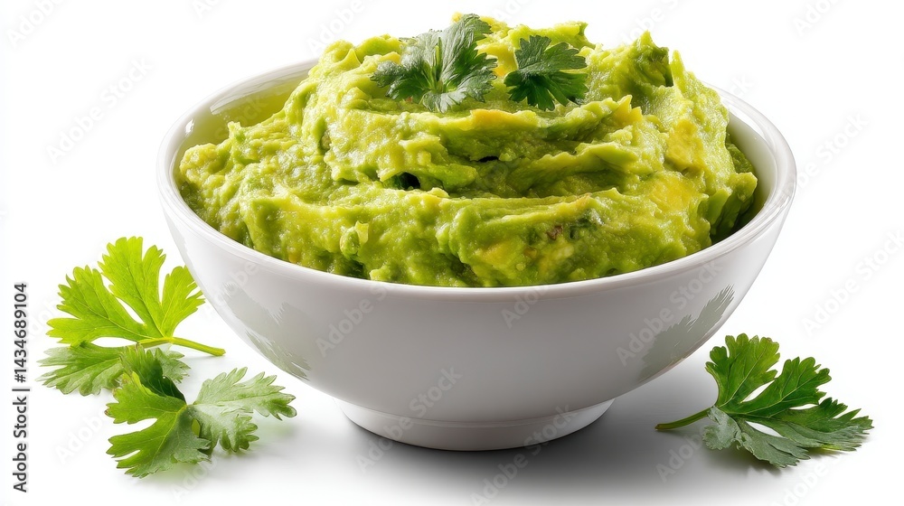 Fresh Avocado Dip with Green Garnish Fresh Avocado Dip with Green Garnish
