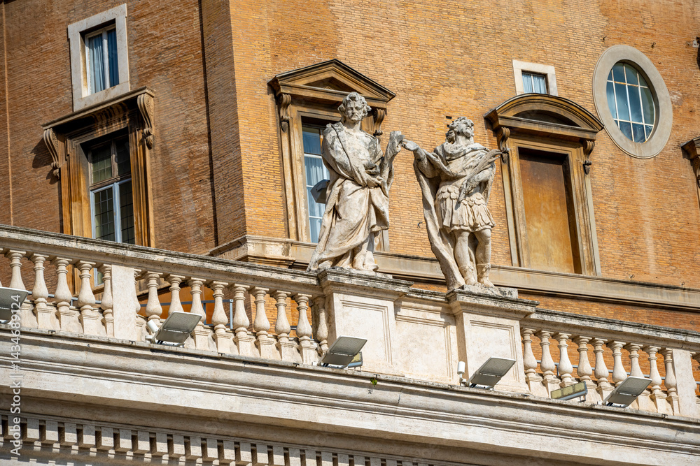 Obraz premium The Papal Basilica of Saint Peter in the Vatican, or simply Saint Peter's Basilica, is a church of the Italian High Renaissance located in Vatican City, an independent microstate enclaved within the c