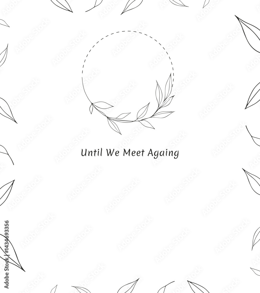 Naklejka premium Funeral card abstract floral background Until we meet again