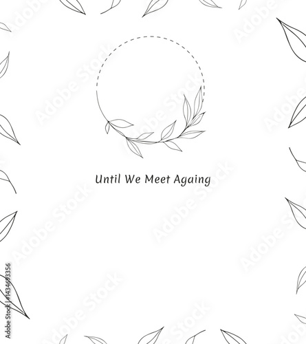 Funeral card abstract floral background Until we meet again